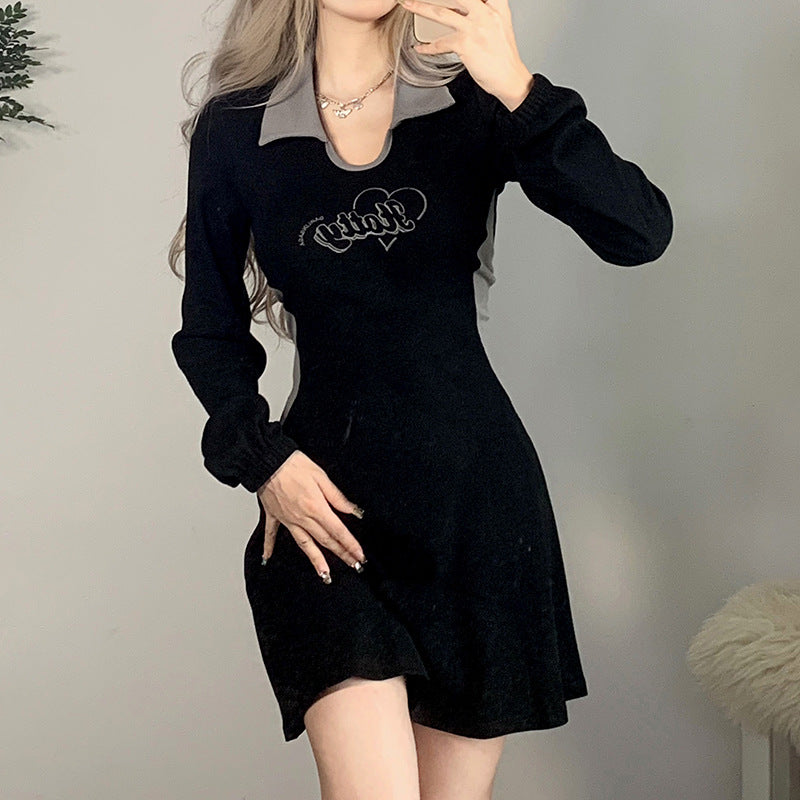 Sleeve Zipper Bag Hip Slim Dress Woman