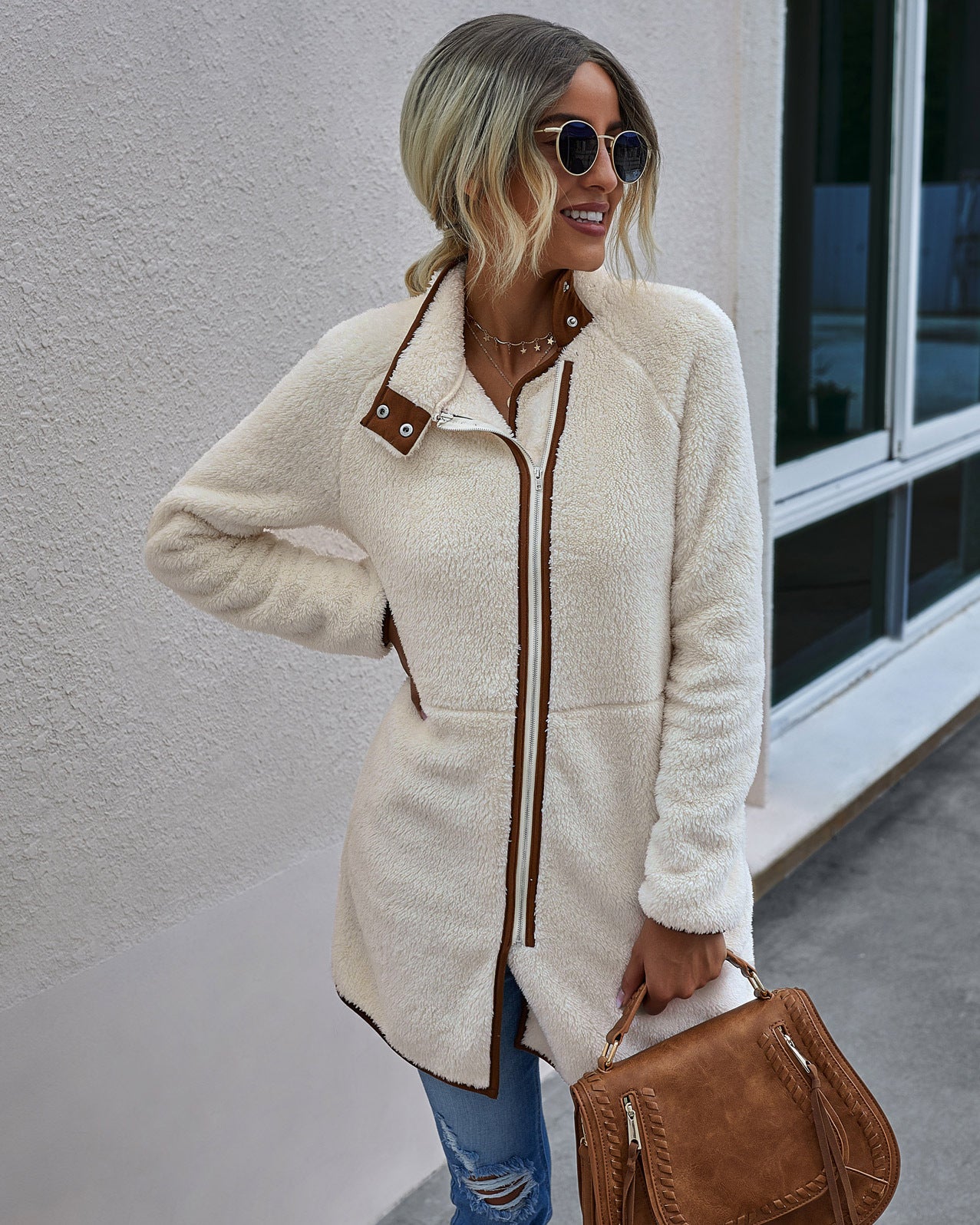 Women Clothes Winter Warm Pocket Fur Coat