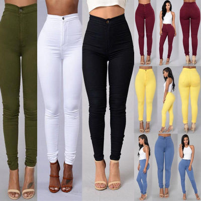 explosion Leggings thin waist stretch pencil pants tight candy colored jeans